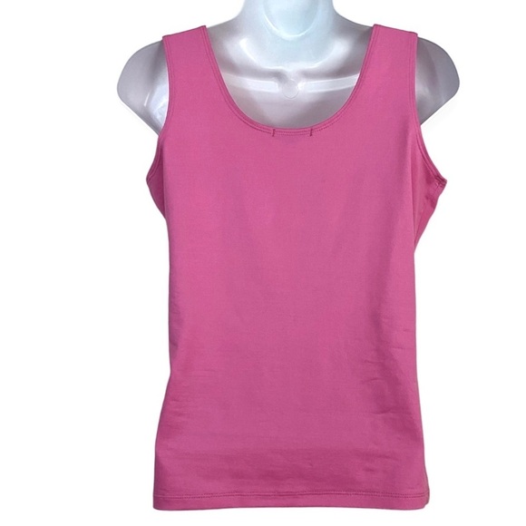 A’nue Ligne Pink Knit Tank Top Shell Size Medium Travel Capsule Summer Casual - Picture 2 of 9